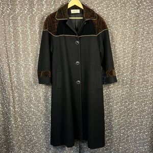 Vintage Andrea Marin Women Wool Blend‎ Button Up Trench Coat